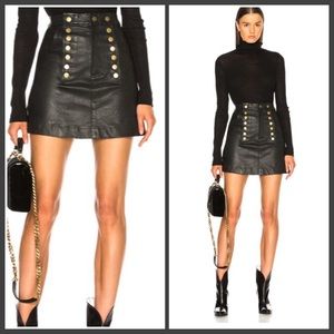 Marissa Webb Rowena Stretch Leather Button Mini Skirt (2)
